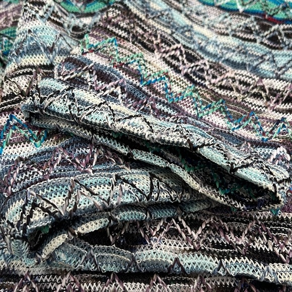 Coldwater Creek Open Knit Cardigan | Turquoise Multi Marled | Size Large - Picture 5 of 8